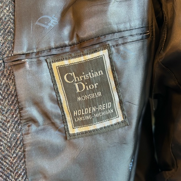 CHRISTIAN DIOR MONSIEUR VINTAGE MENS TWEED GREY MIX BLAZER/JACKET PURE WOOL - Picture 6 of 11